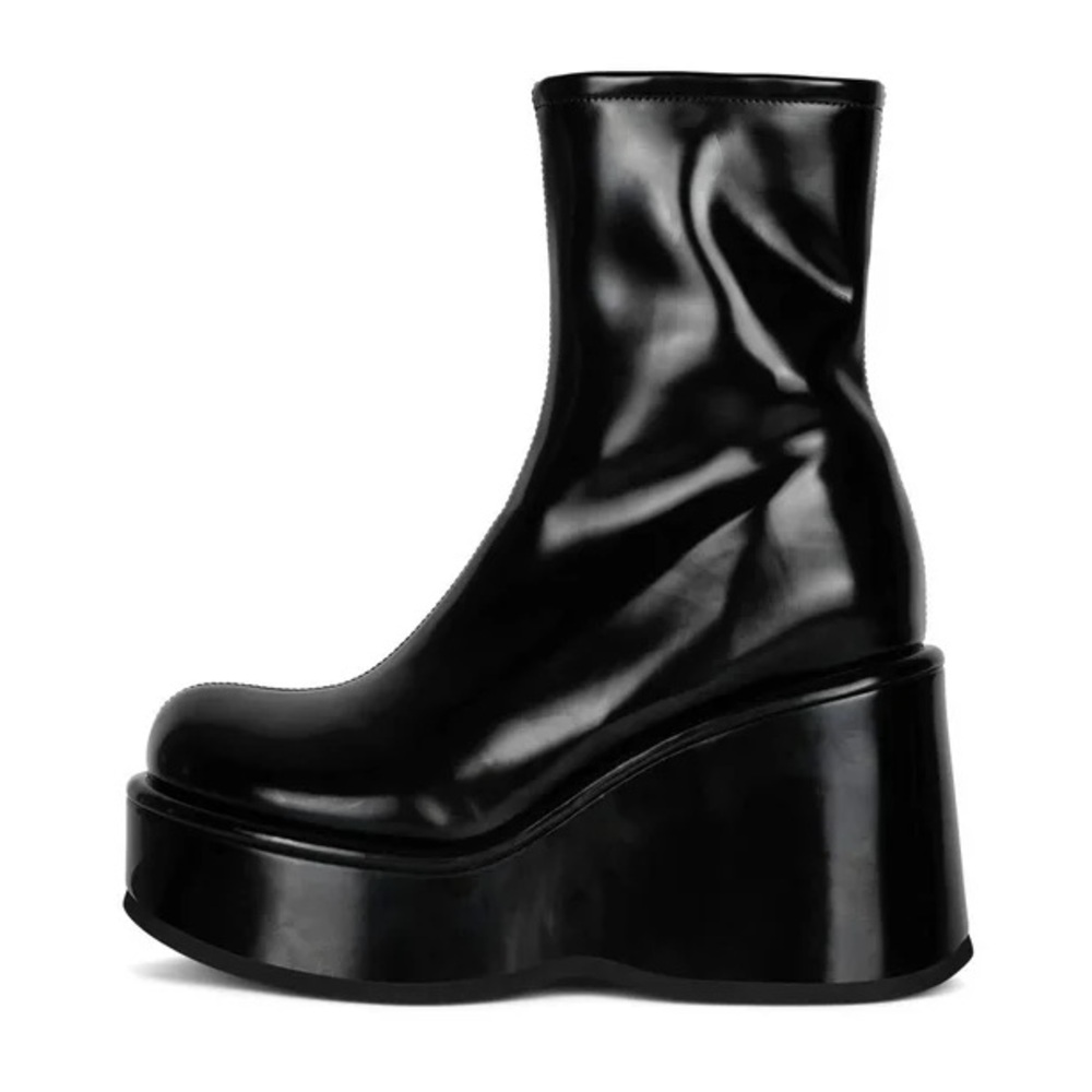 Jeffery Campbell Millennium Black Platform Wedge Ankle Boots